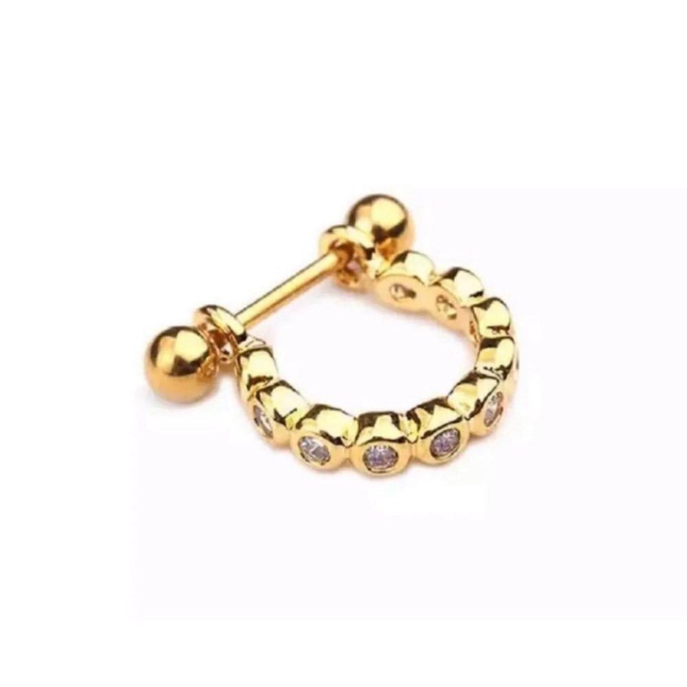 Crystal Micro-Inlaid U-Shaped Bar Cartilage Earring Brand New